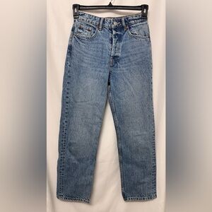 ZARA Women’s Light Blue Denim Jeans • High Waist • Straight Leg EU 34/US 2/MEX 2